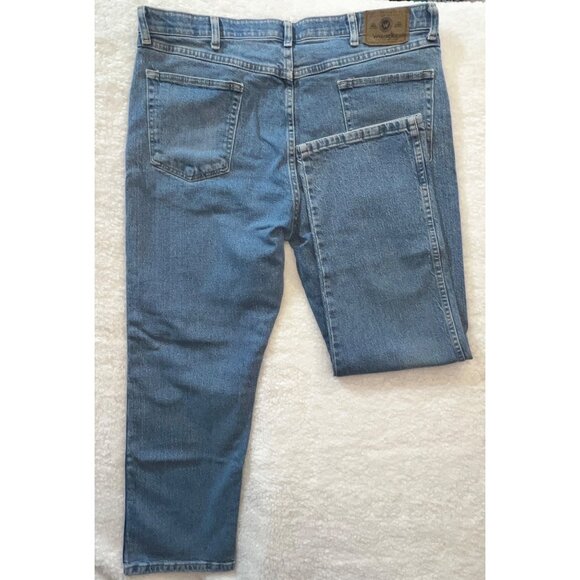 Wrangler Authentic Blue Denim Straight-Leg Mens Jeans Size 38x30 - Picture 2 of 5